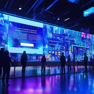 An image of a digital screen advertising campaign with flexible and dynamic content distribution